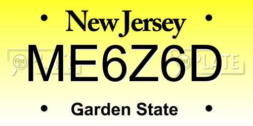 ME6Z6D New Jersey License Plate
