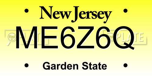 ME6Z6Q New Jersey License Plate