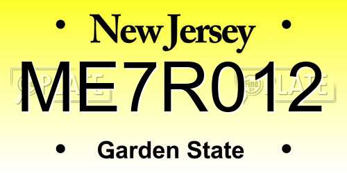 ME7R012 New Jersey License Plate