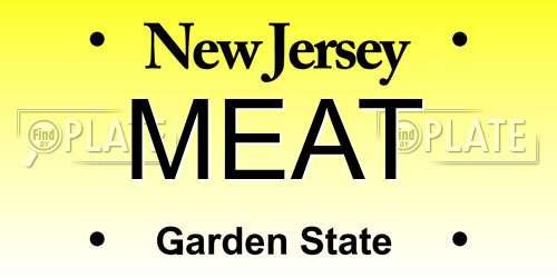 MEAT New Jersey License Plate