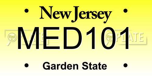 MED101 New Jersey License Plate