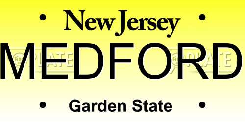 MEDFORD New Jersey License Plate