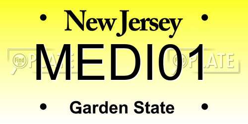MEDI01 New Jersey License Plate