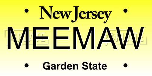 MEEMAW New Jersey License Plate