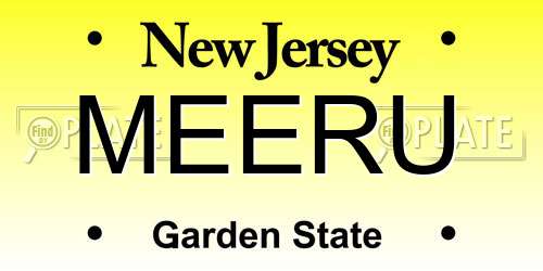 MEERU New Jersey License Plate