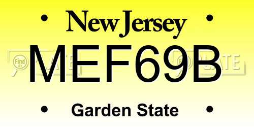 MEF69B New Jersey License Plate