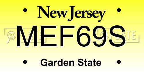 MEF69S New Jersey License Plate