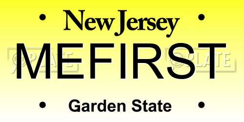 MEFIRST New Jersey License Plate