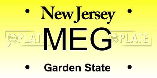 MEG New Jersey License Plate
