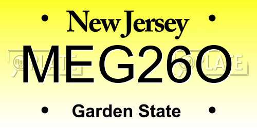 MEG26O New Jersey License Plate