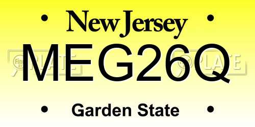 MEG26Q New Jersey License Plate