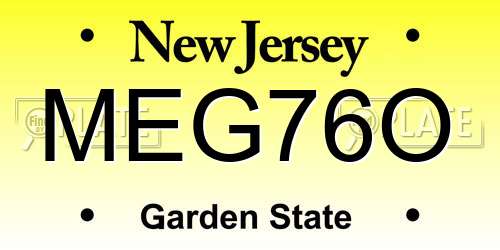 MEG76O New Jersey License Plate