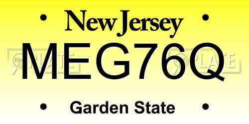 MEG76Q New Jersey License Plate