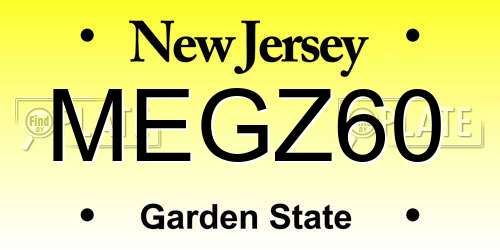 MEGZ60 New Jersey License Plate