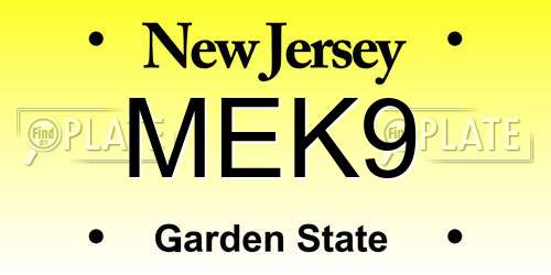 MEK9 New Jersey License Plate
