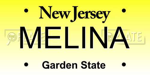MELINA New Jersey License Plate