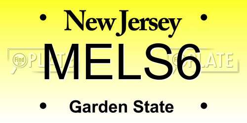 MELS6 New Jersey License Plate