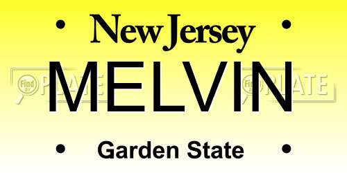 MELVIN New Jersey License Plate