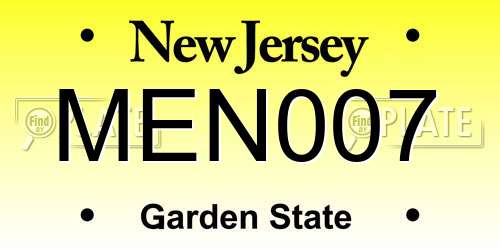 MEN007 New Jersey License Plate