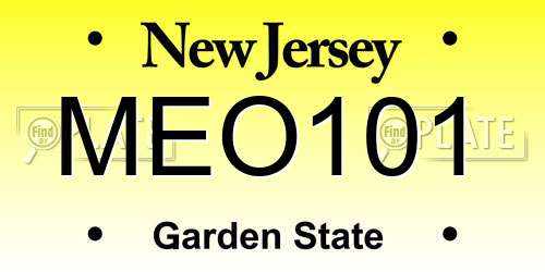 MEO101 New Jersey License Plate