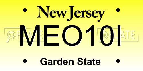 MEO10I New Jersey License Plate
