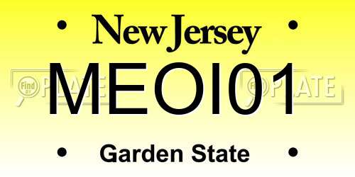 MEOI01 New Jersey License Plate