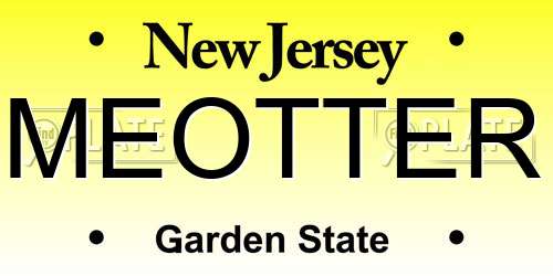 MEOTTER New Jersey License Plate