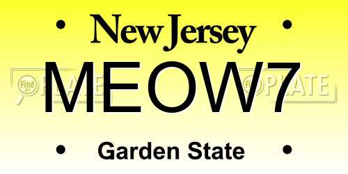 MEOW7 New Jersey License Plate
