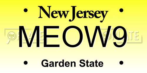 MEOW9 New Jersey License Plate