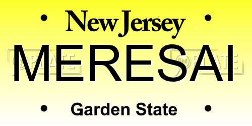 MERESAI New Jersey License Plate