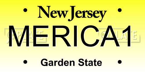 MERICA1 New Jersey License Plate