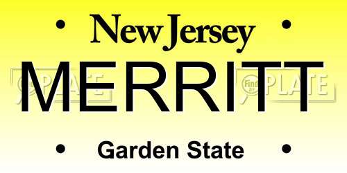 MERRITT New Jersey License Plate
