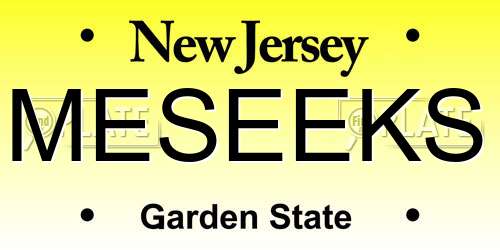 MESEEKS New Jersey License Plate