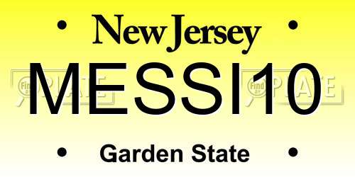 MESSI10 New Jersey License Plate