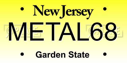 METAL68 New Jersey License Plate