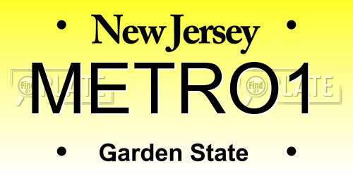 METRO1 New Jersey License Plate