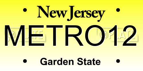 METRO12 New Jersey License Plate