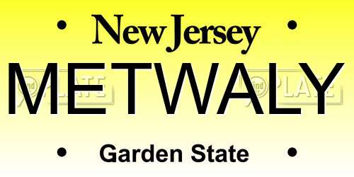 METWALY New Jersey License Plate