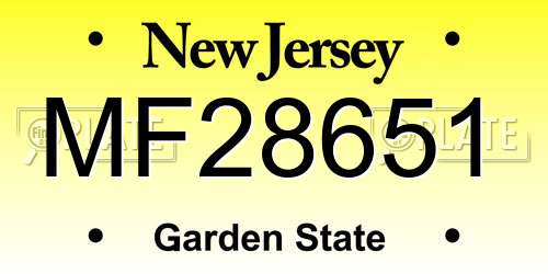 MF28651 New Jersey License Plate