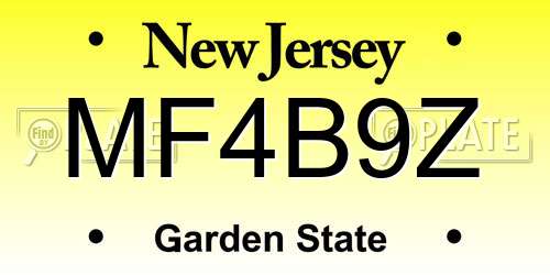 MF4B9Z New Jersey License Plate