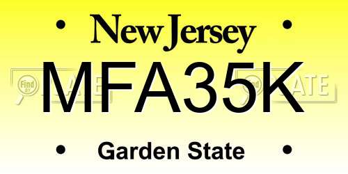 MFA35K New Jersey License Plate