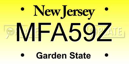 MFA59Z New Jersey License Plate