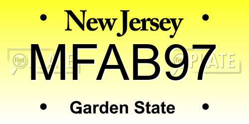 MFAB97 New Jersey License Plate