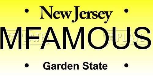 MFAMOUS New Jersey License Plate