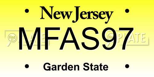 MFAS97 New Jersey License Plate