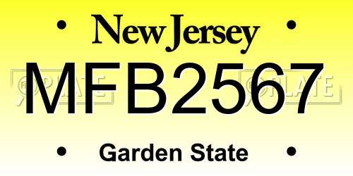 MFB2567 New Jersey License Plate