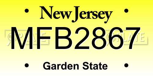 MFB2867 New Jersey License Plate