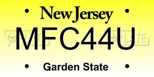 MFC44U New Jersey License Plate