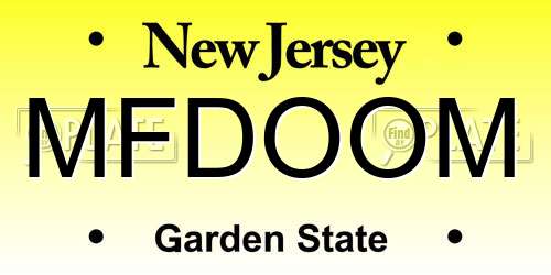 MFDOOM New Jersey License Plate