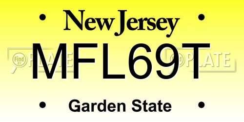 MFL69T New Jersey License Plate